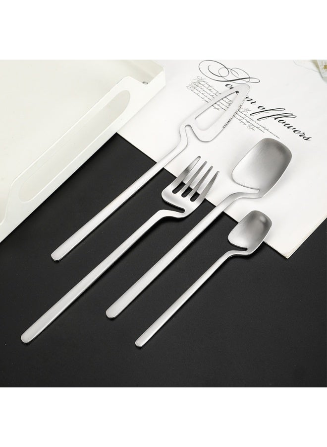 16-Piece Flatware Set Satin Finish For 4 Knives / Forks Spoons Included Dishwasher Safe - Image 3
